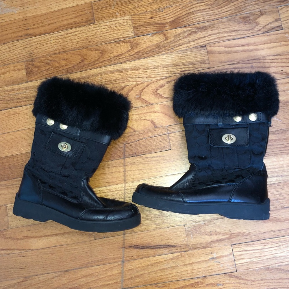 COACH Kimberly boots with fur trim
